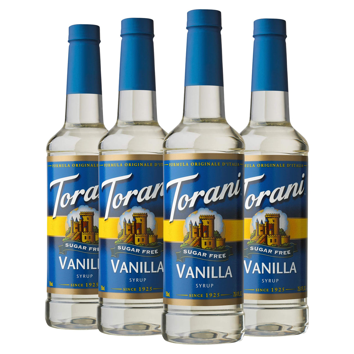 Torani Sugar Free Vanilla Syrup – 25.4 oz (Pack of 4) | Zero Calories