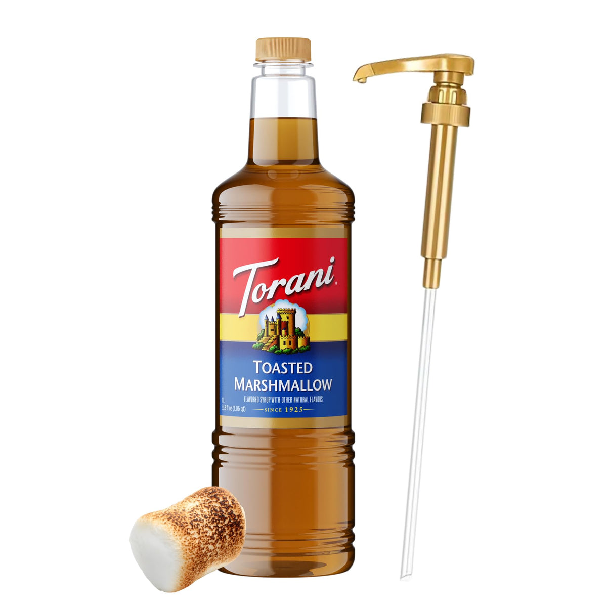 Torani Toasted Marshmallow Syrup | 1L Bottle with Pump – Rich Coffee Flavoring