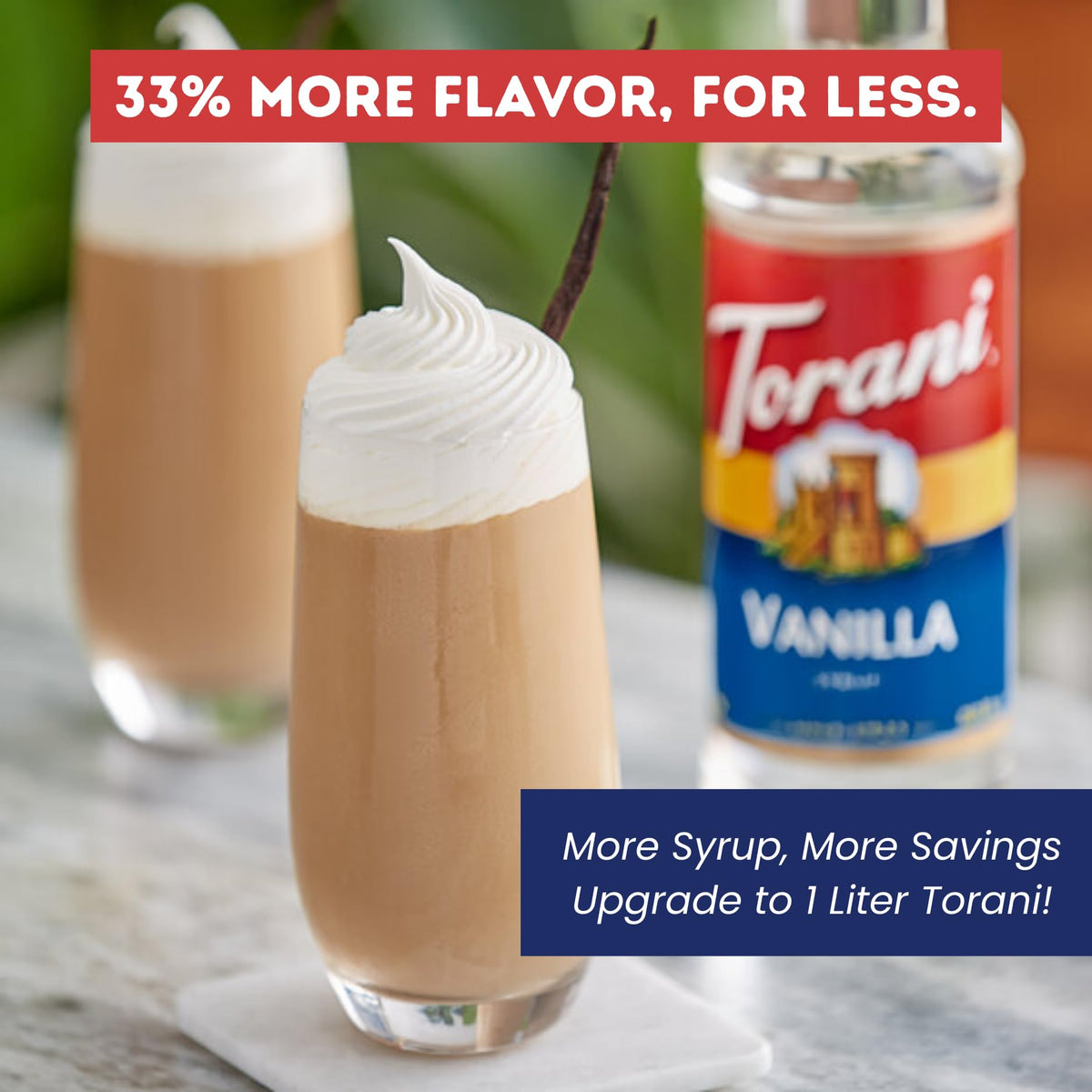Torani Vanilla Syrup PET (1L) with Pump – Rich Vanilla Flavor for Coffee & More