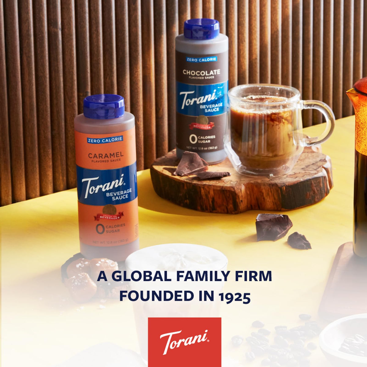 Torani Zero Calorie Caramel Dessert & Drink Sauce – 12.8 fl oz (Pack of 4) | Calorie-Free Flavor for Desserts & Drinks