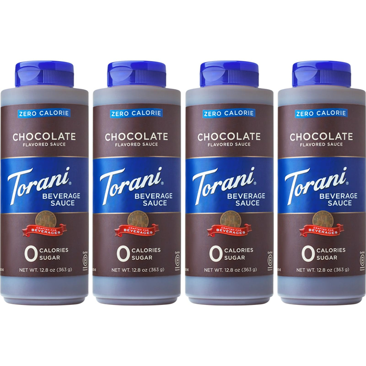 Torani Zero Calorie Chocolate Dessert & Drink Sauce, 12.8 fl oz (Pack of 4)