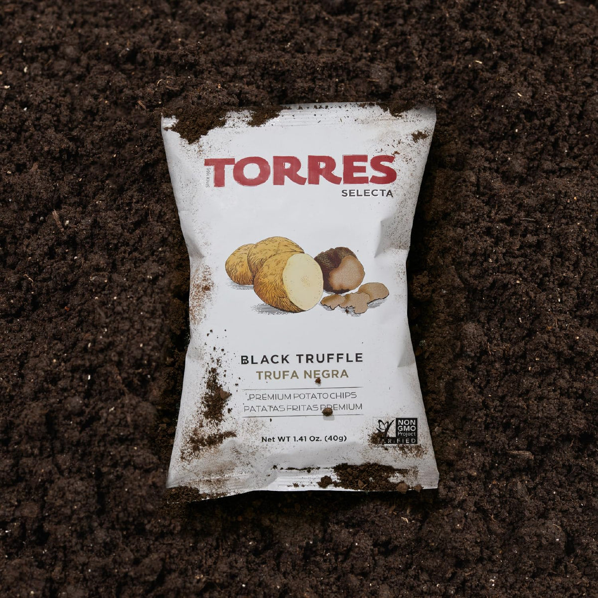 TORRES Selecta Black Truffle Kettle Chips – Small-Batch Gourmet Snack (6 Pack)
