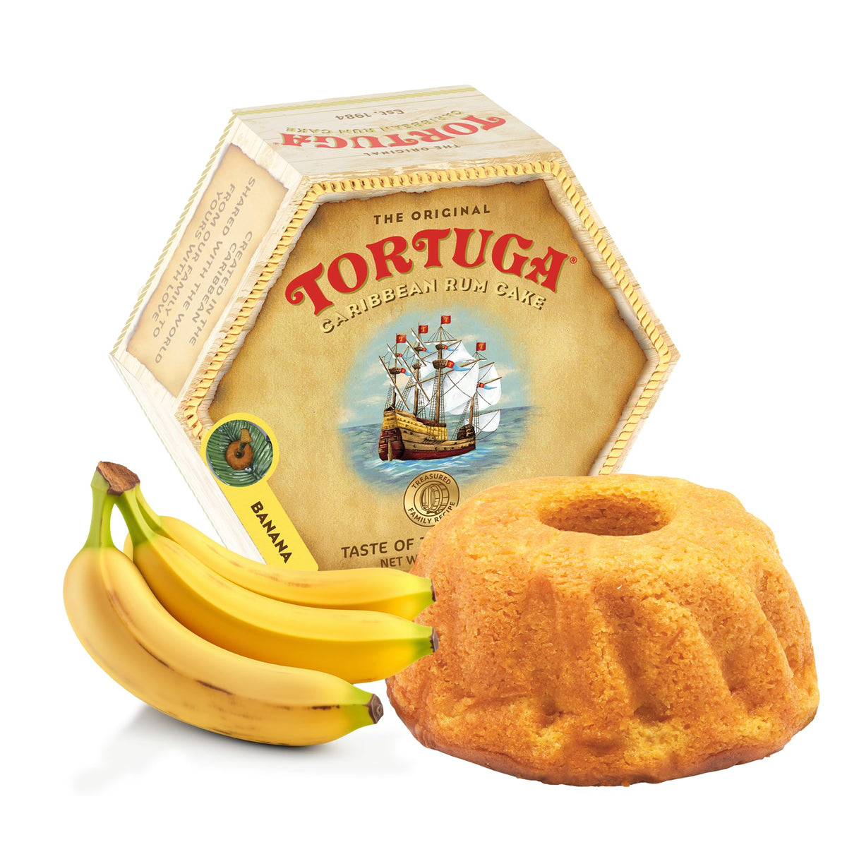 TORTUGA Caribbean Banana Rum Cake - 16 oz Premium Gourmet Gift