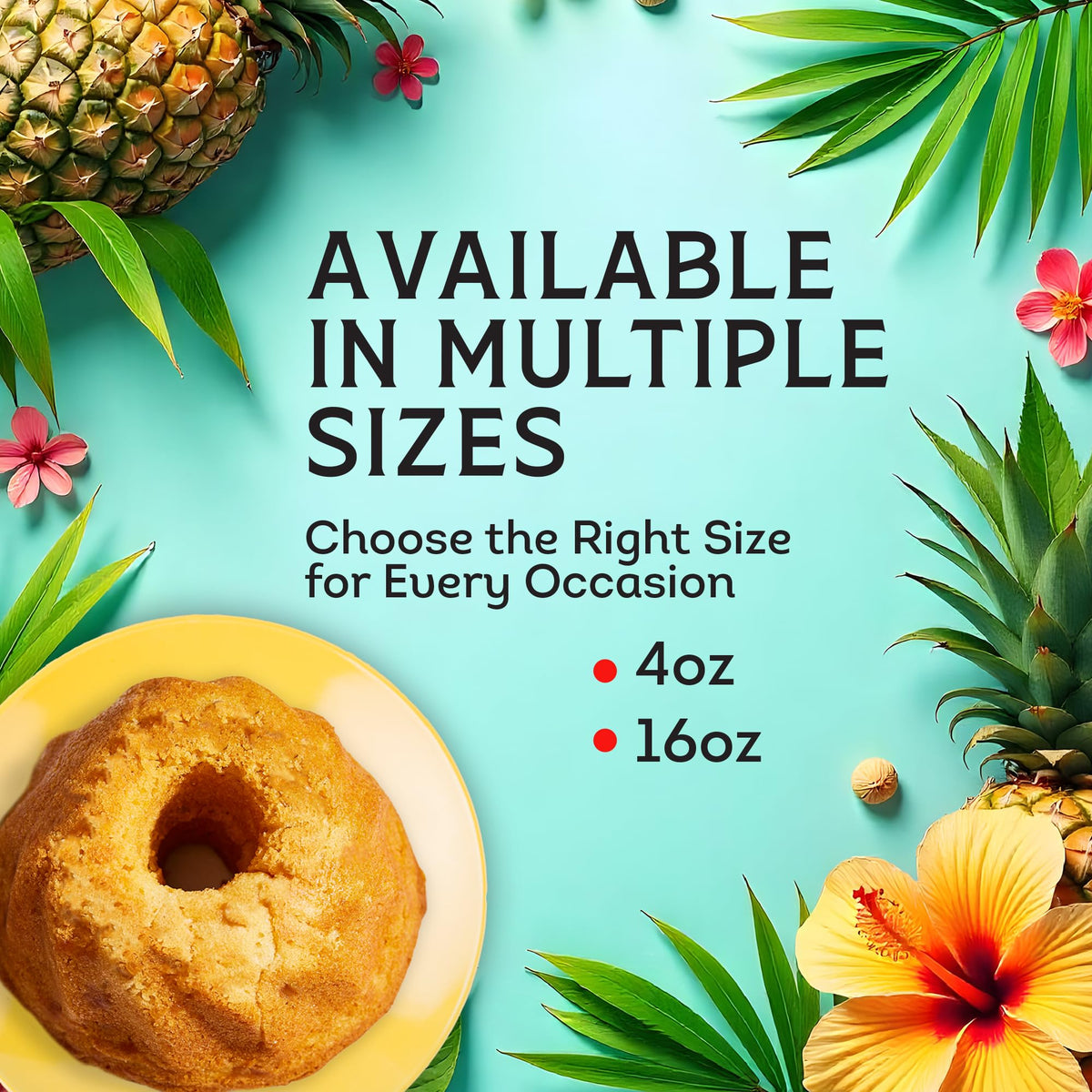 TORTUGA Hawaiian Pineapple Rum Cake - 16oz | Premium Gourmet Gift for Stockings, Gift Baskets & Holidays