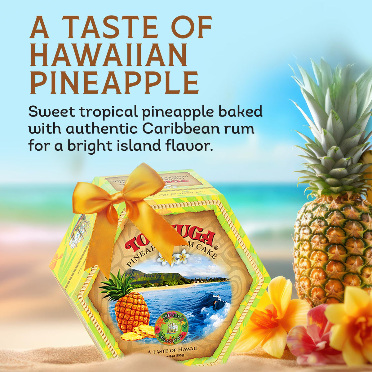 TORTUGA Hawaiian Pineapple Rum Cake - 16oz | Premium Gourmet Gift for Stockings, Gift Baskets & Holidays