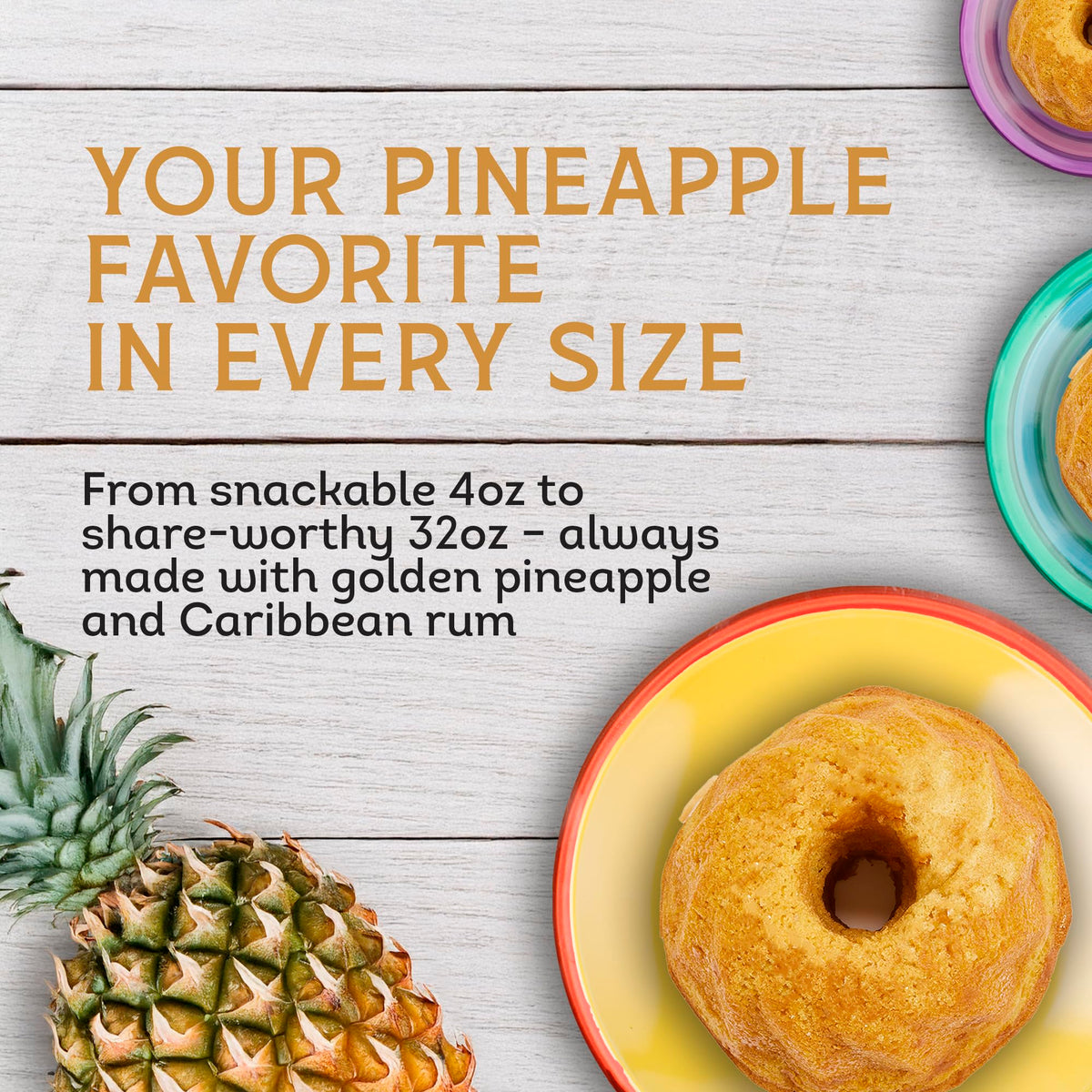 TORTUGA Caribbean Pineapple Rum Cake – 16 oz | Premium Gourmet Gift & Dessert