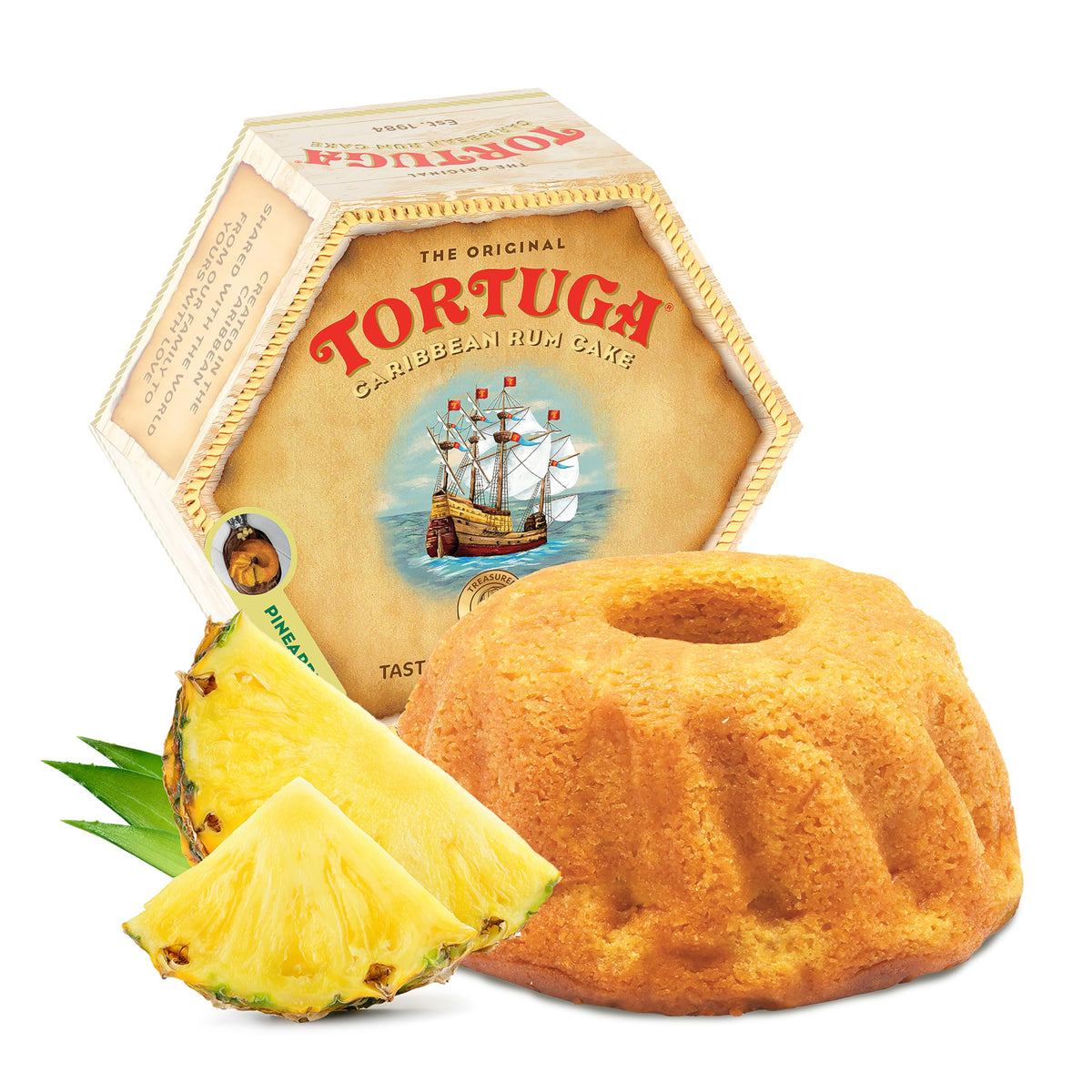 TORTUGA Caribbean Pineapple Rum Cake – 16 oz | Premium Gourmet Gift & Dessert