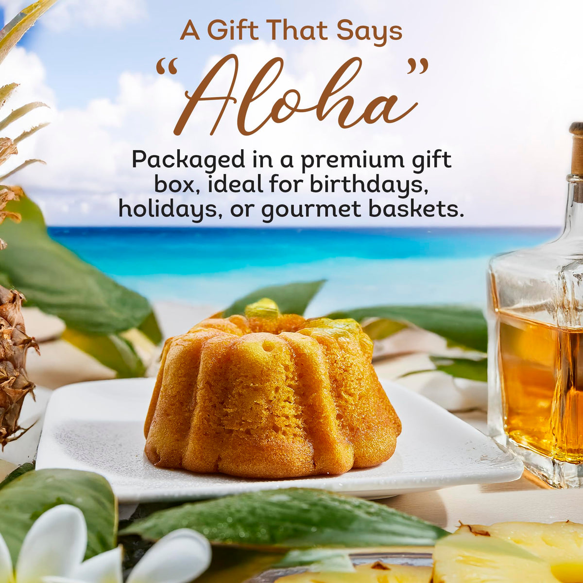 TORTUGA Hawaiian Pineapple Rum Cake - 16oz | Premium Gourmet Gift for Stockings, Gift Baskets & Holidays