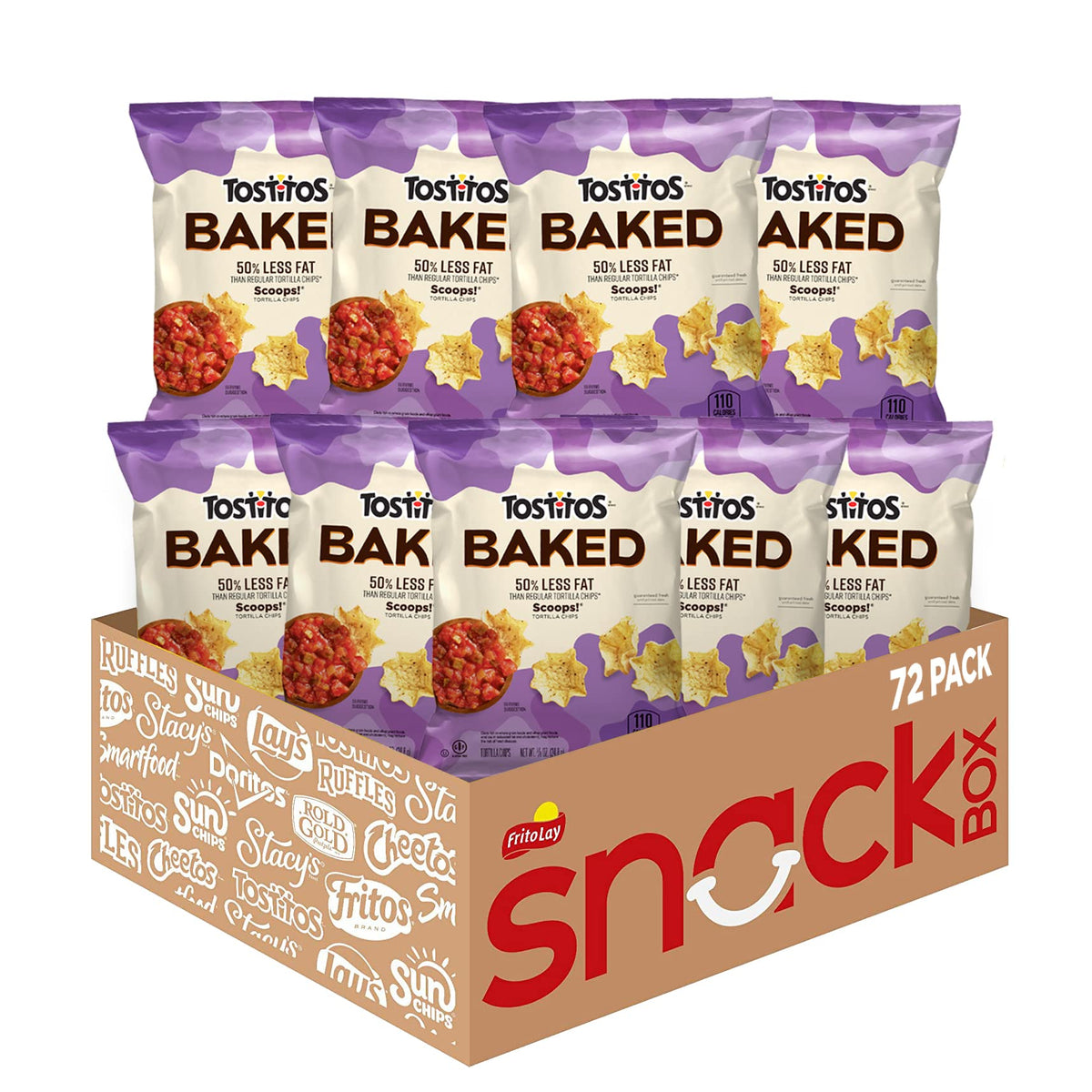 Tostitos Oven Baked Scoops! Tortilla Chips, Pack of 72 x 0.875 oz – Gluten Free & 50% Less Fat