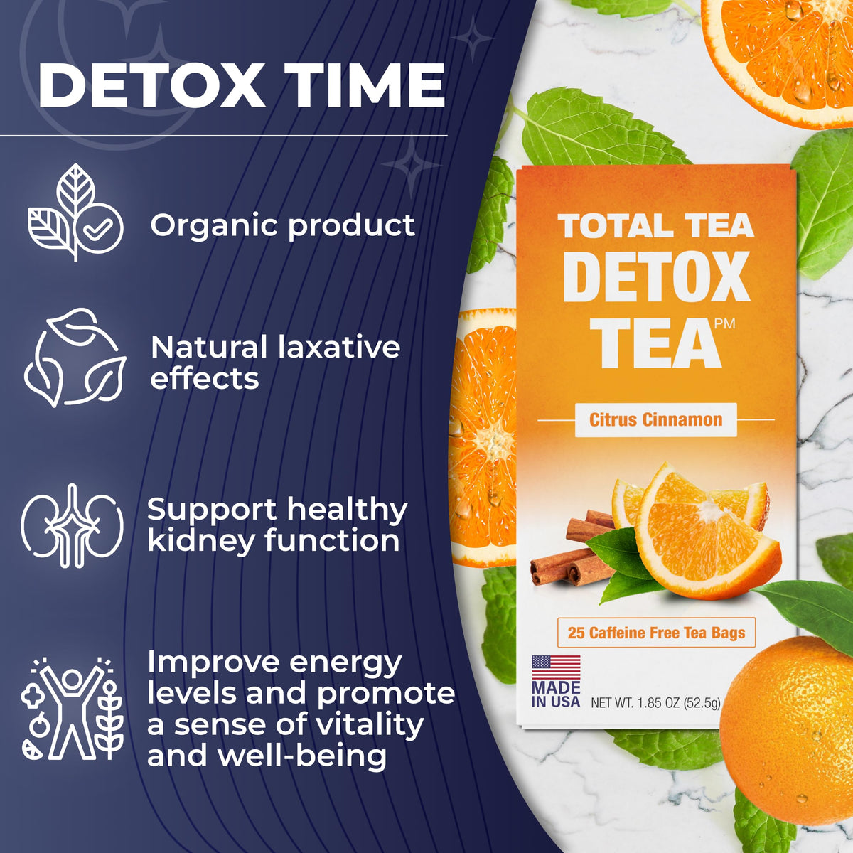 Total Tea Detox Tea & Energy Set – 25 Day Herbal Digestive Wellness Blend