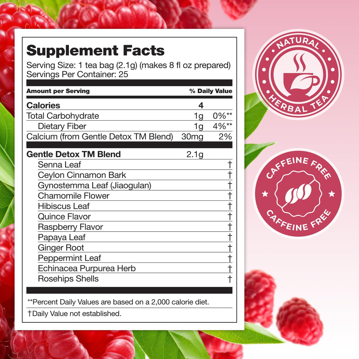 Total Tea Siimming Detox Tea - Caffeine Free 25 Day Detox with Chamomile, Hibiscus & Ginger Root