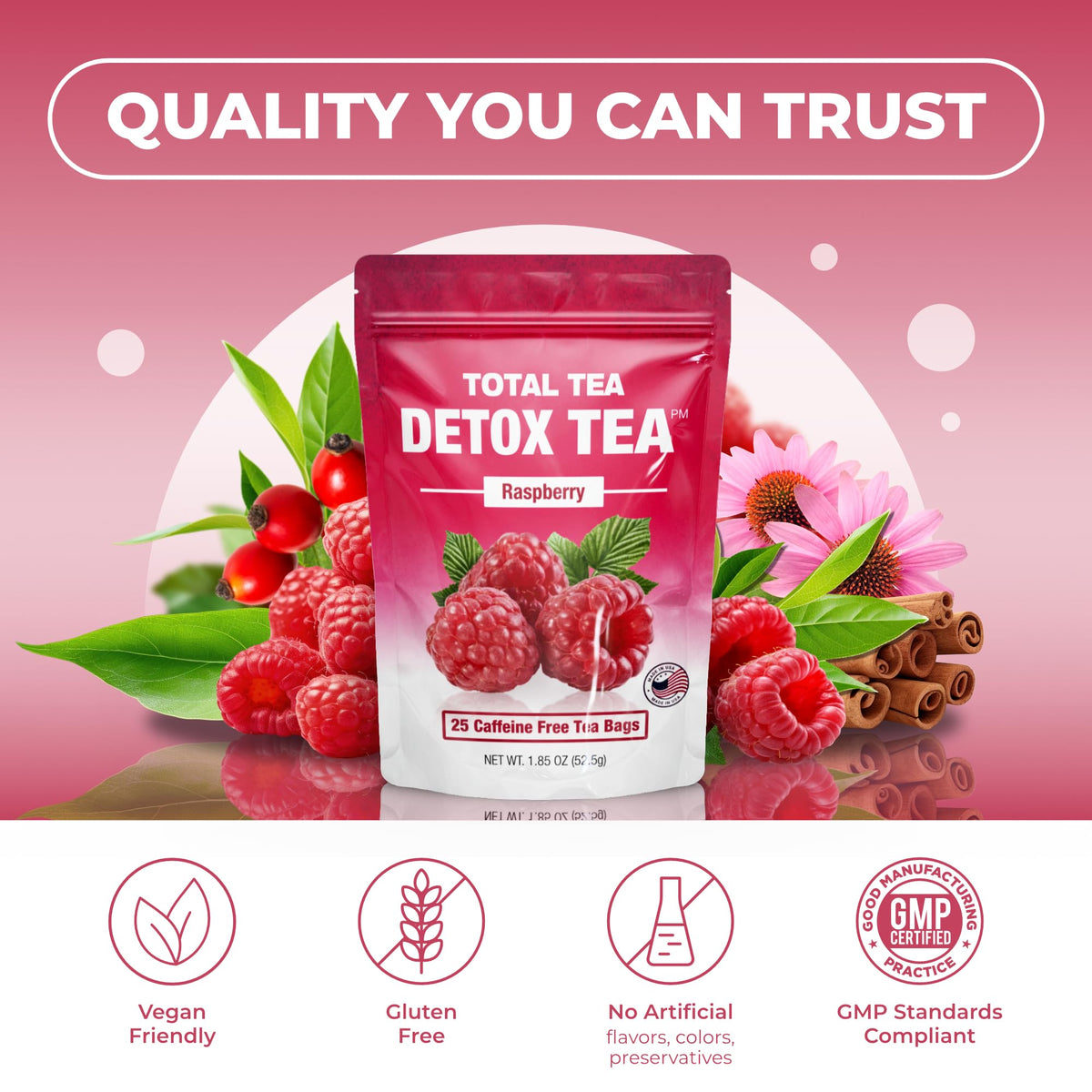 Total Tea Siimming Detox Tea - Caffeine Free 25 Day Detox with Chamomile, Hibiscus & Ginger Root