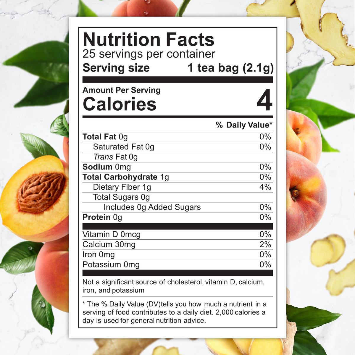 Total Tea Simming Detox Tea – Caffeine Free 25-Day Detox with Chamomile, Hibiscus, Ginger Root and Peach