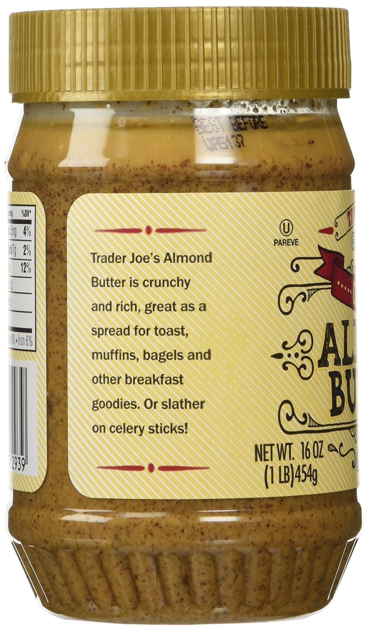 Trader Joe's Crunchy Almond Butter Salted - 2 Pack | Roasted Almond Spread