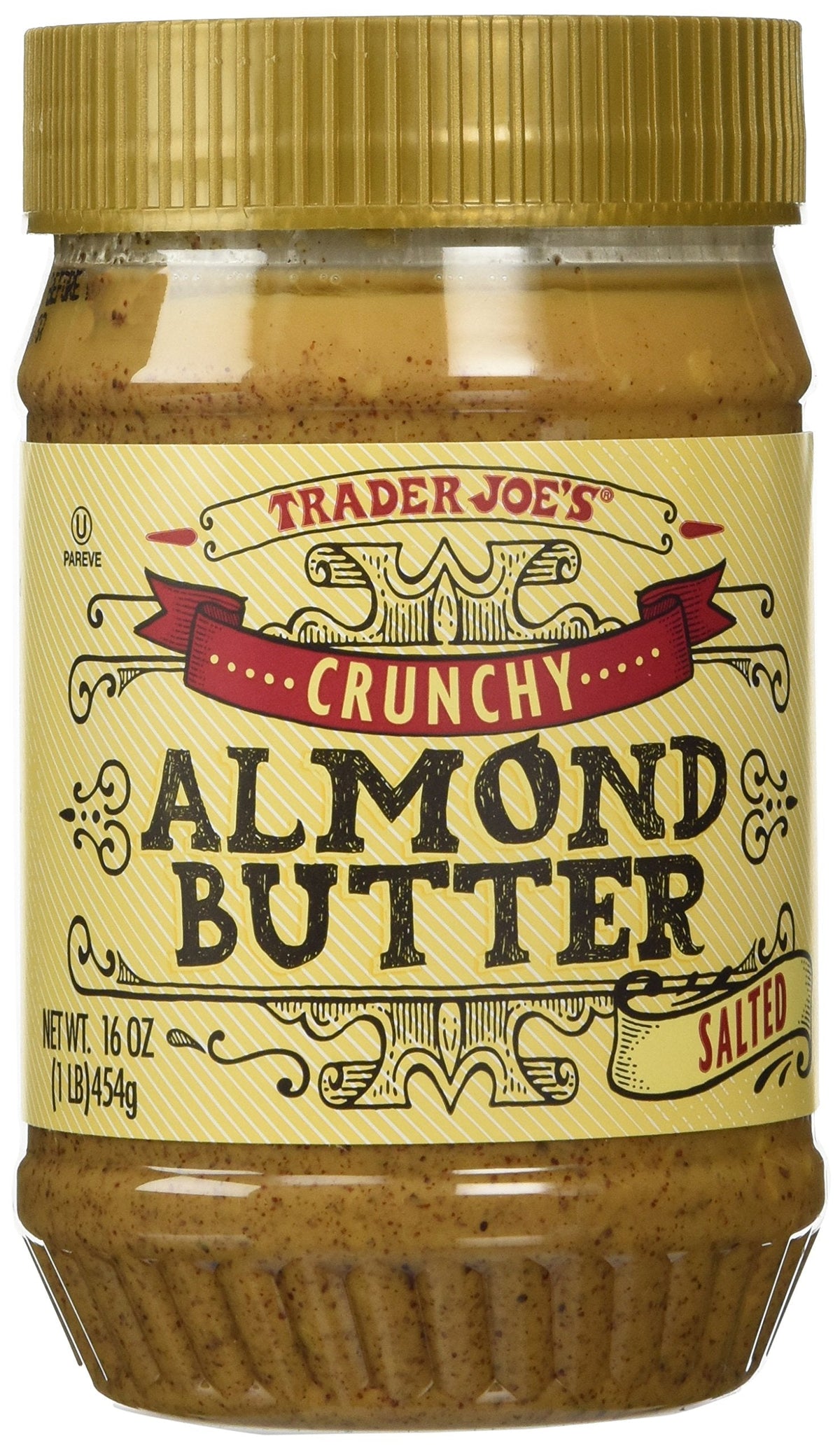 Trader Joe's Crunchy Almond Butter Salted - 2 Pack | Roasted Almond Spread
