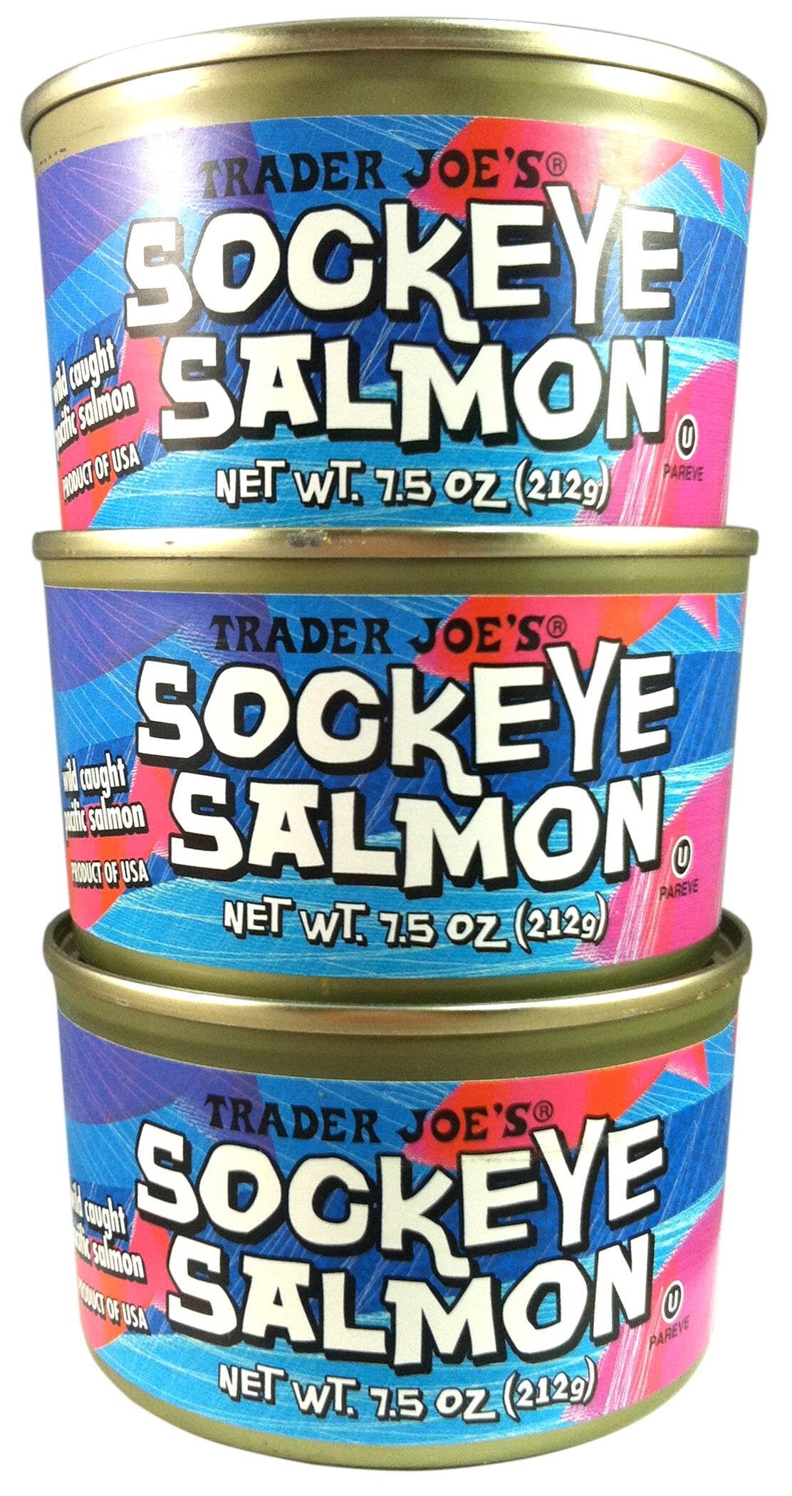 Trader Joe's Wild Caught Sockeye Salmon – Pack of 3, 7.5 oz Cans