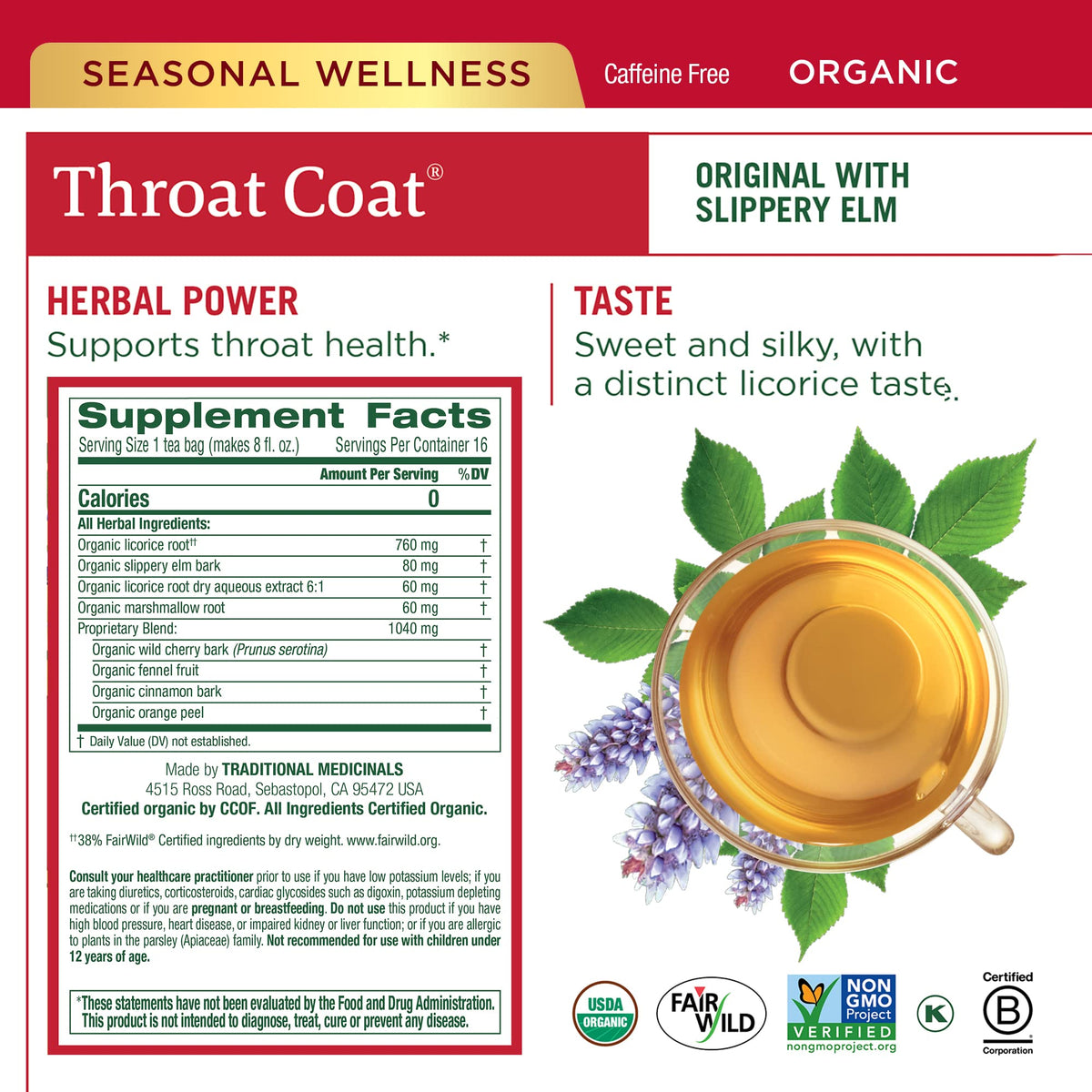 Traditional Medicinals Tea Organic Seasonal Care Variety Pack – Throat Coat, Echinacea Plus & Breathe Easy with Eucalyptus (96 Tea Bags, 6 Pack)