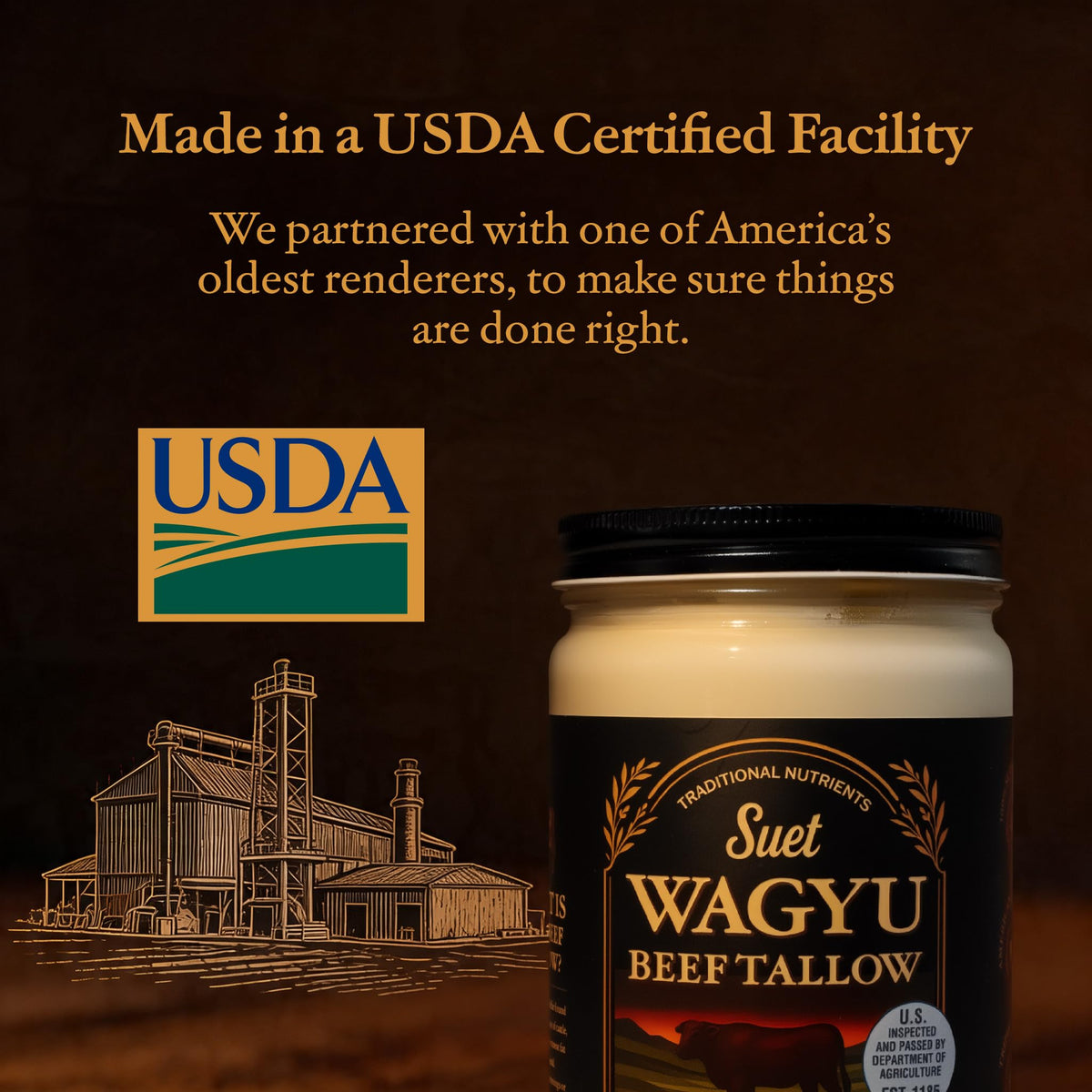 TRADITIONAL NUTRIENTS Wagyu Beef Tallow – 28oz Jar, 100% Pure & Triple-Rendered