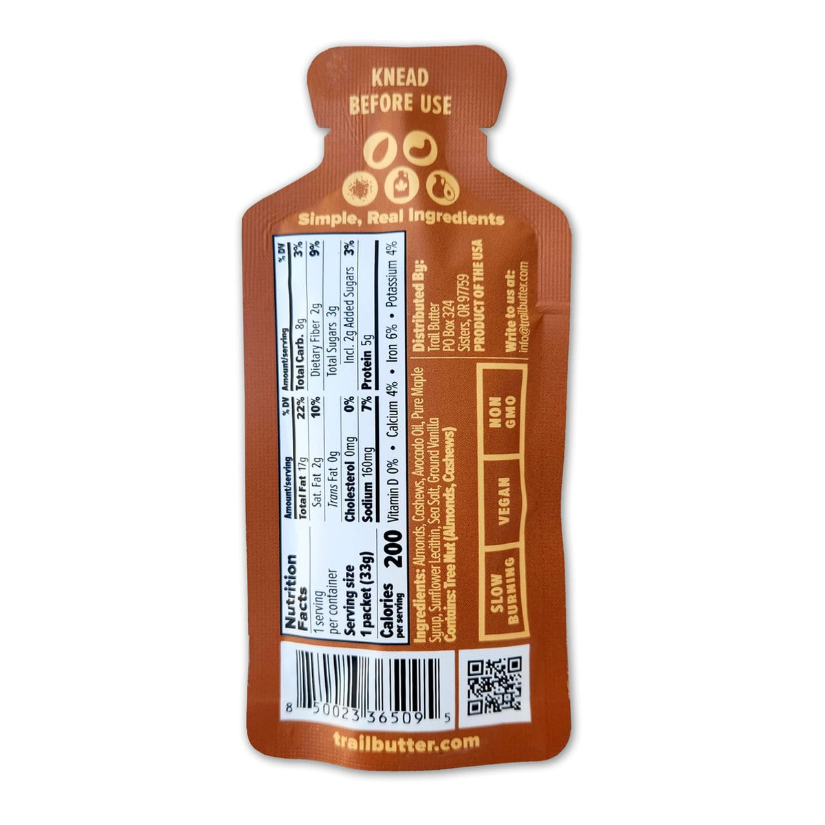 Trail Butter Lil’ Squeeze Nut Butter Energy Pouches – 12-Pack, 5g Protein Per Pouch (Maple Syrup & Sea Salt)