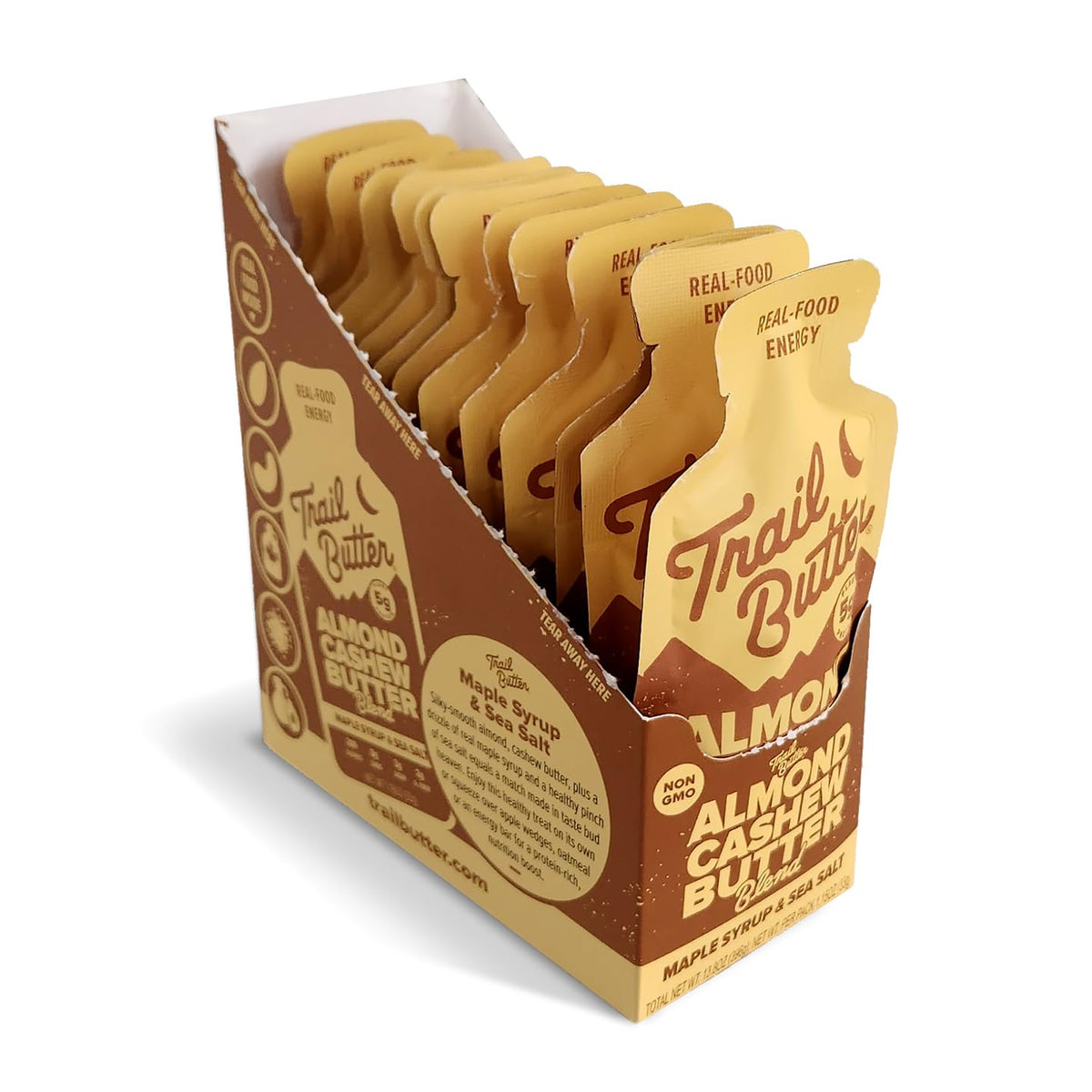 Trail Butter Lil’ Squeeze Nut Butter Energy Pouches – 12-Pack, 5g Protein Per Pouch (Maple Syrup & Sea Salt)