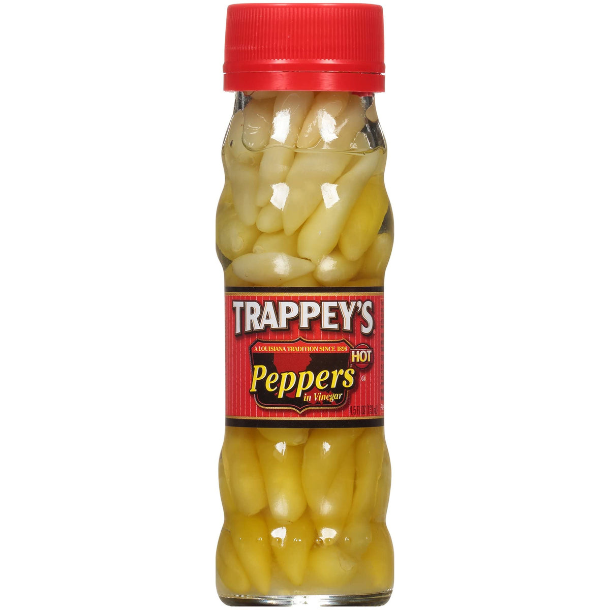 Trappey's Hot Tabasco Peppers in Vinegar – 4.5oz Jar, Pack of 6