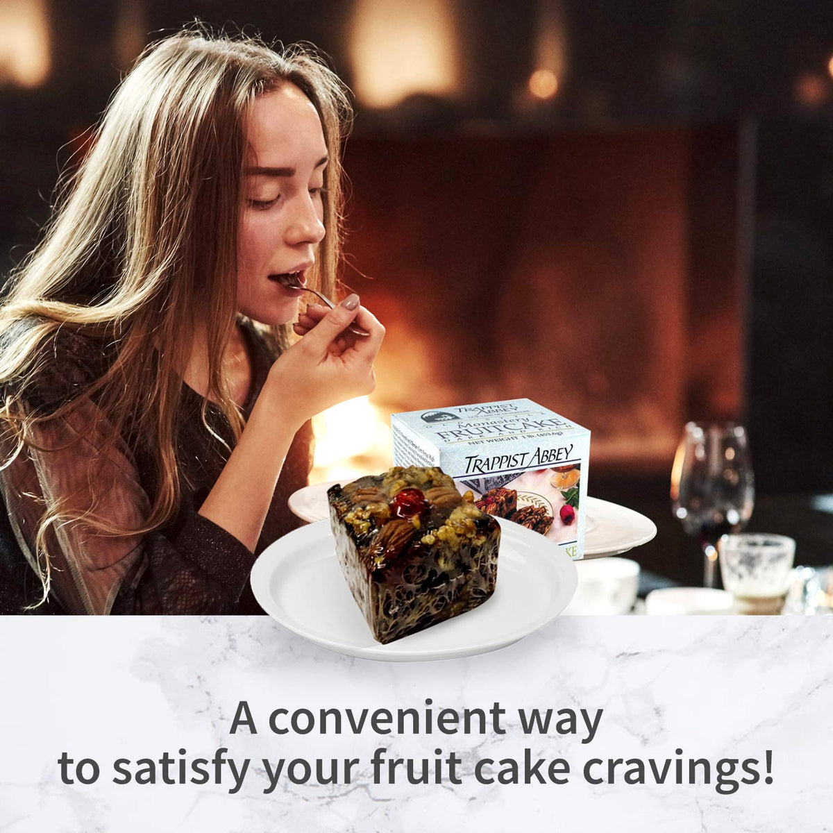 Trappist Abbey Monastery Fruitcake with Candied Fruits & Nuts — Brandy-Soaked (1 lb)