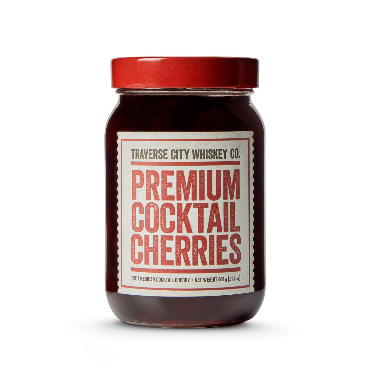 Traverse City Whiskey Co. Premium Cocktail Cherries – 21.2oz / 600g | All-American, Natural, Kosher Garnish for Old Fashioned & Desserts