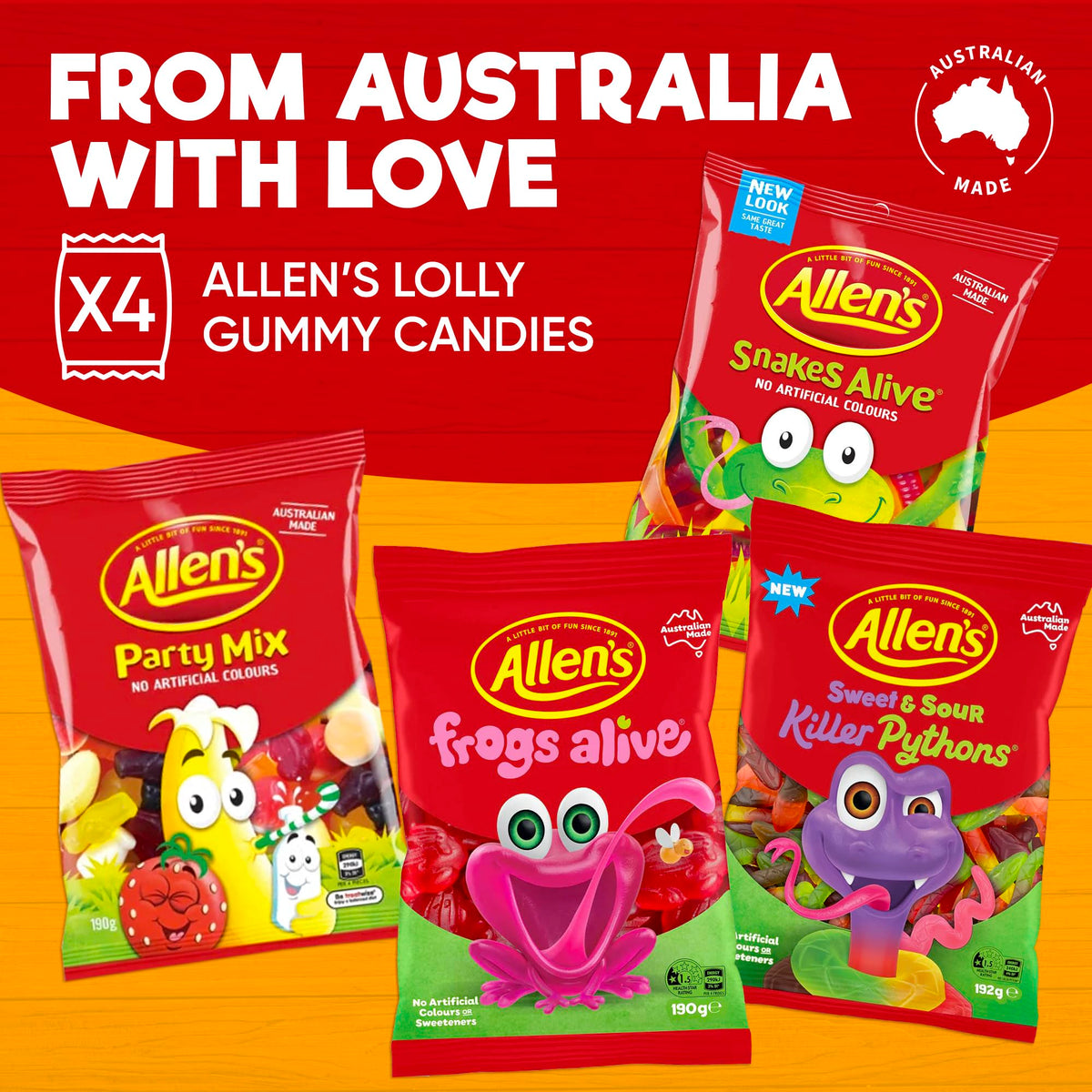 Allen’s Australian Candy Variety Box – Four Classics Gift Set | Treats from Home