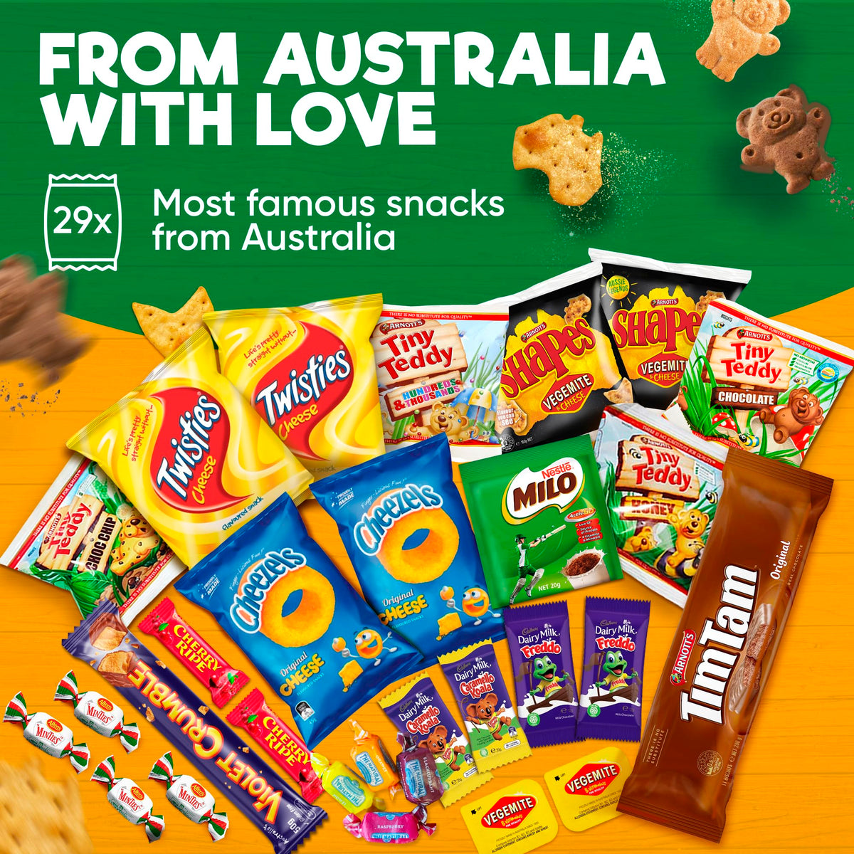 Australian Snack Gift Box Mega 29 Pack | Best Aussie Candy & Treats