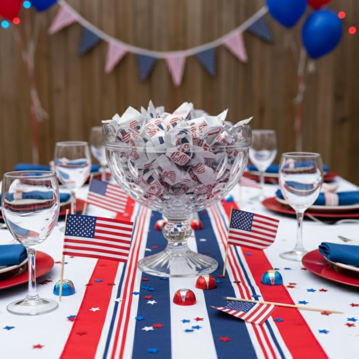 Tree Treasures USA Flag Buttermints 220ct — Patriotic Candy, Individually Wrapped