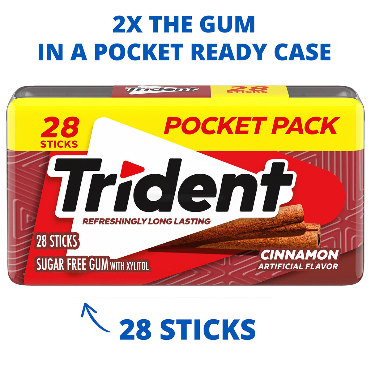 Trident Cinnamon Sugar Free Gum – 168 Pieces (6 Pocket Packs)