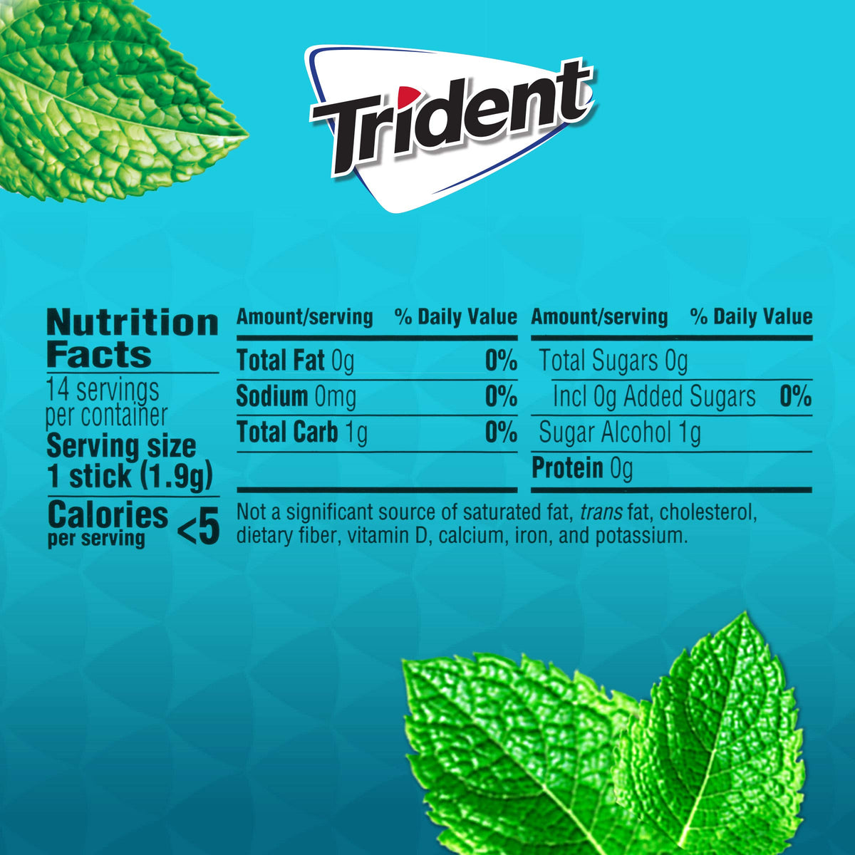 Trident Mint Bliss Sugar Free Gum – 12 Packs (168 Pieces) | Fresh Breath