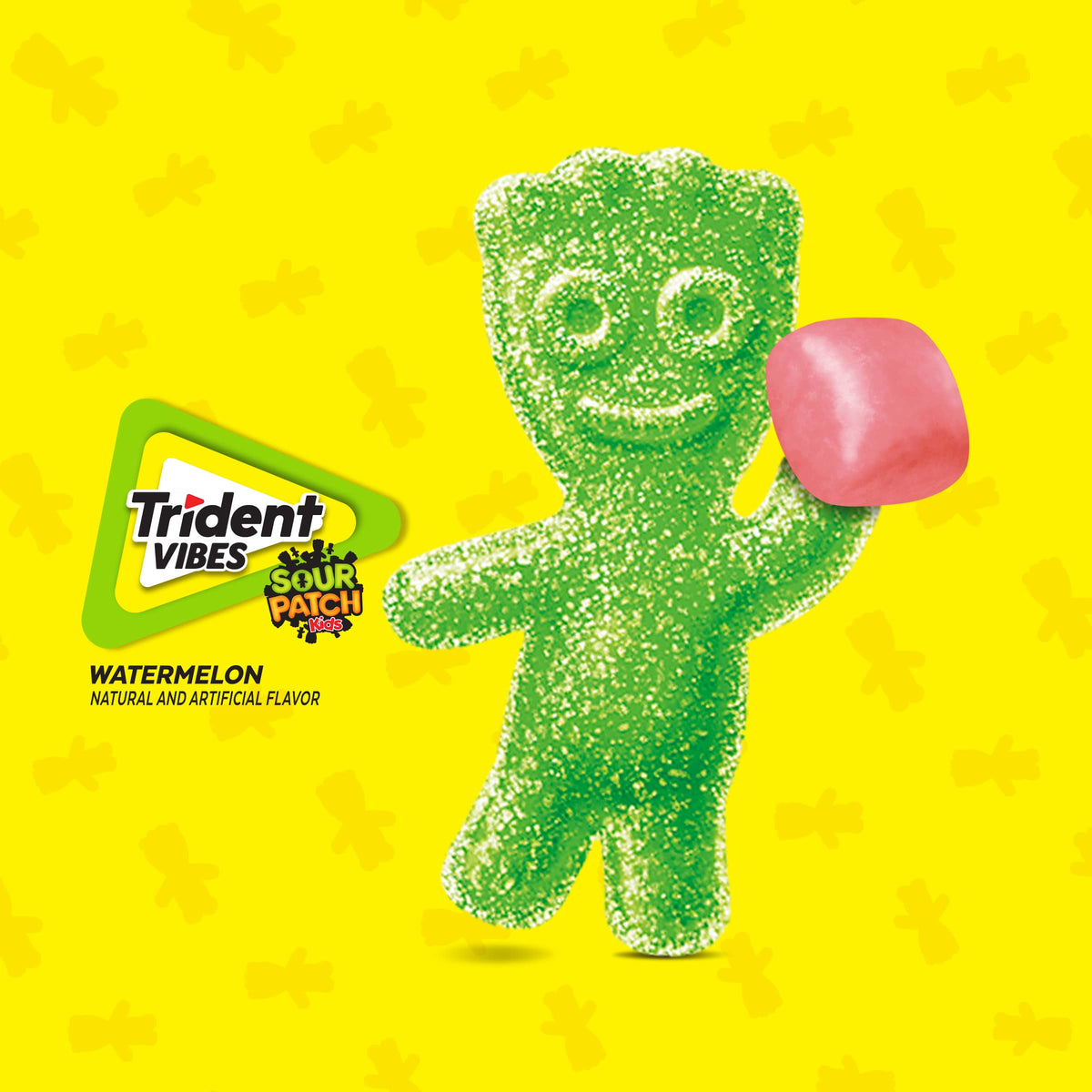 Trident Vibes Sour Patch Kids Watermelon Sugar Free Gum – 4 Bottles (160 Pieces)