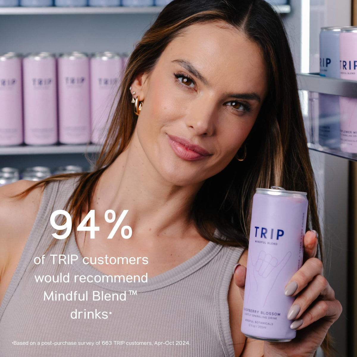 TRIP Lightly Sparkling Adaptogen Drink – 12 oz, 12 Pack | Elderflower Mint, No Added Sugar