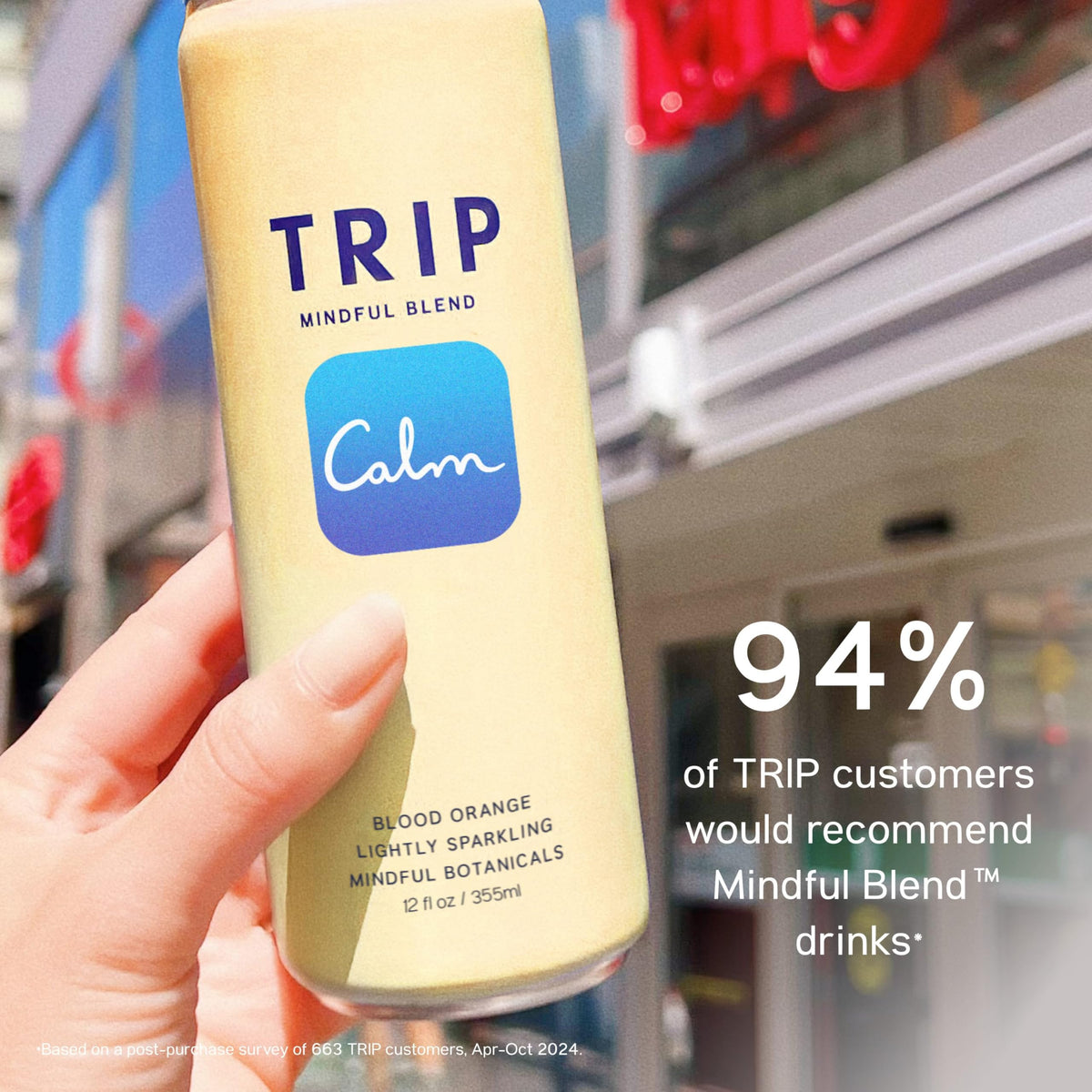 TRIP Lightly Sparkling Adaptogen Drink – Blood Orange, Non-Alcoholic with Magnesium and L-Theanine