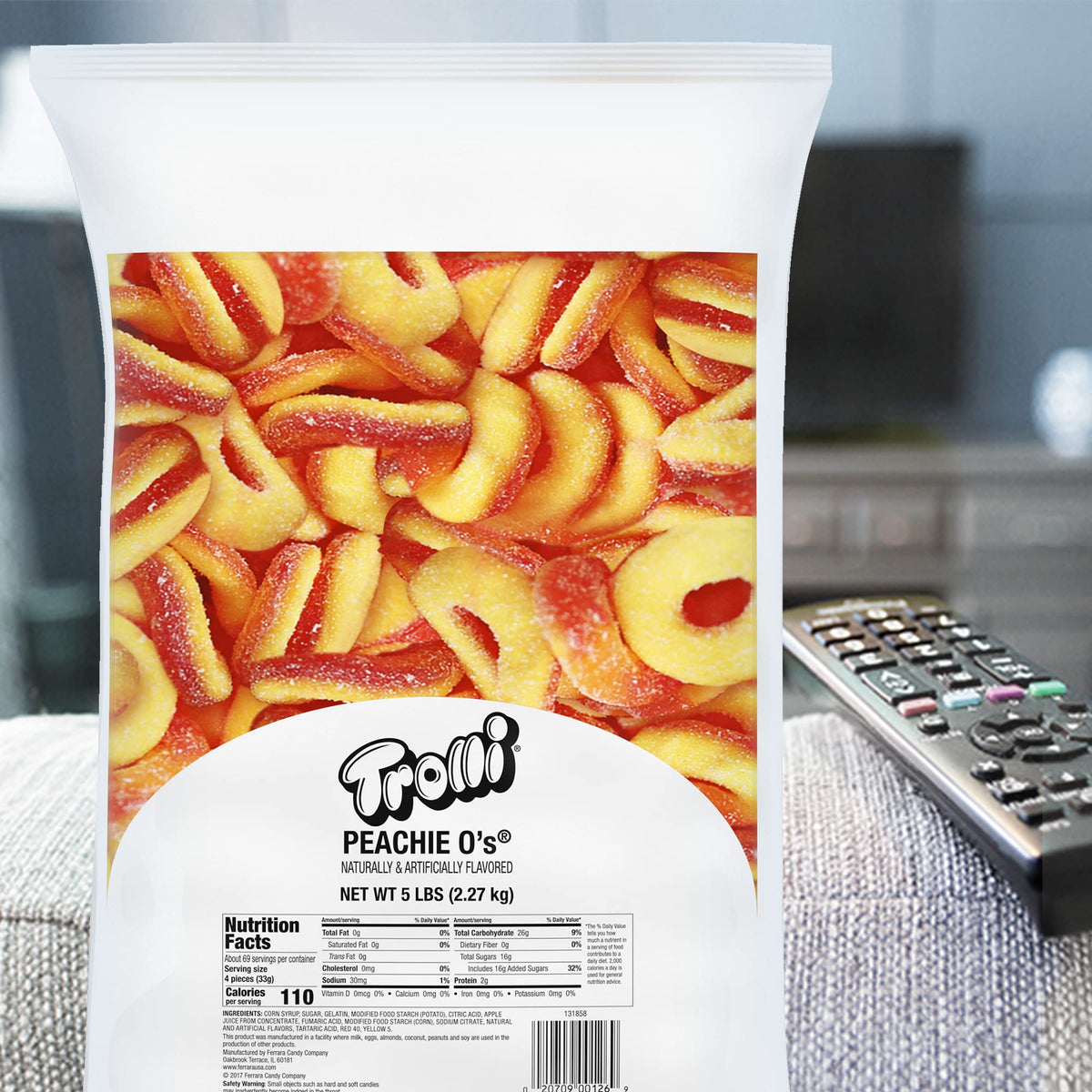 Trolli Peachie O's Sour Gummy Rings Candy – 5 lb Bulk Bag