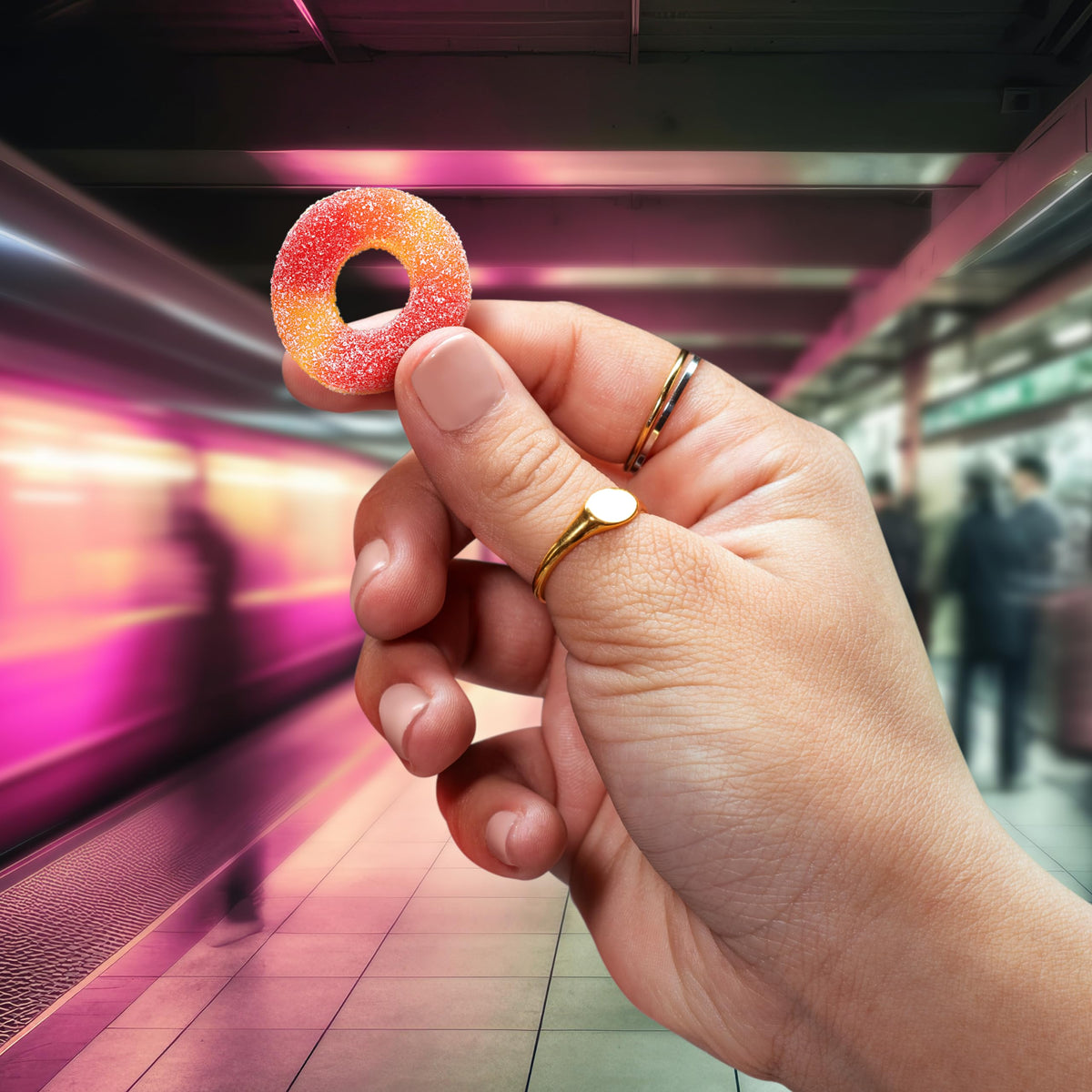 Trolli Peachie O's Sour Gummy Rings Candy – 5 lb Bulk Bag