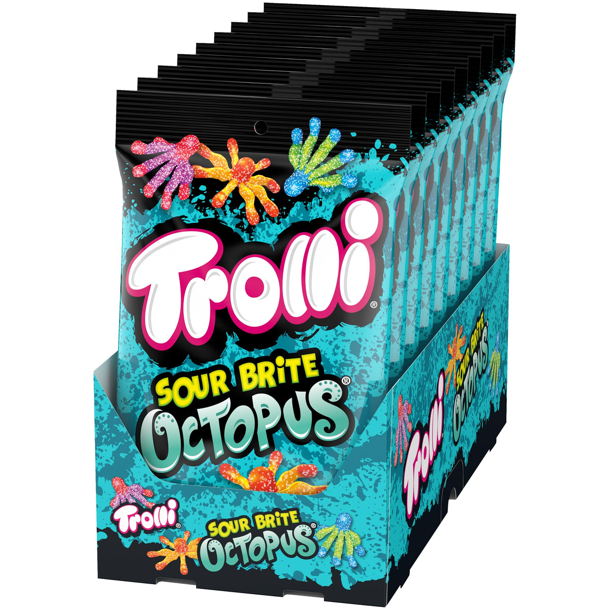 Trolli Sour Brite Octopus Gummies — 6.3 oz Pack of 8 | Sour Candy