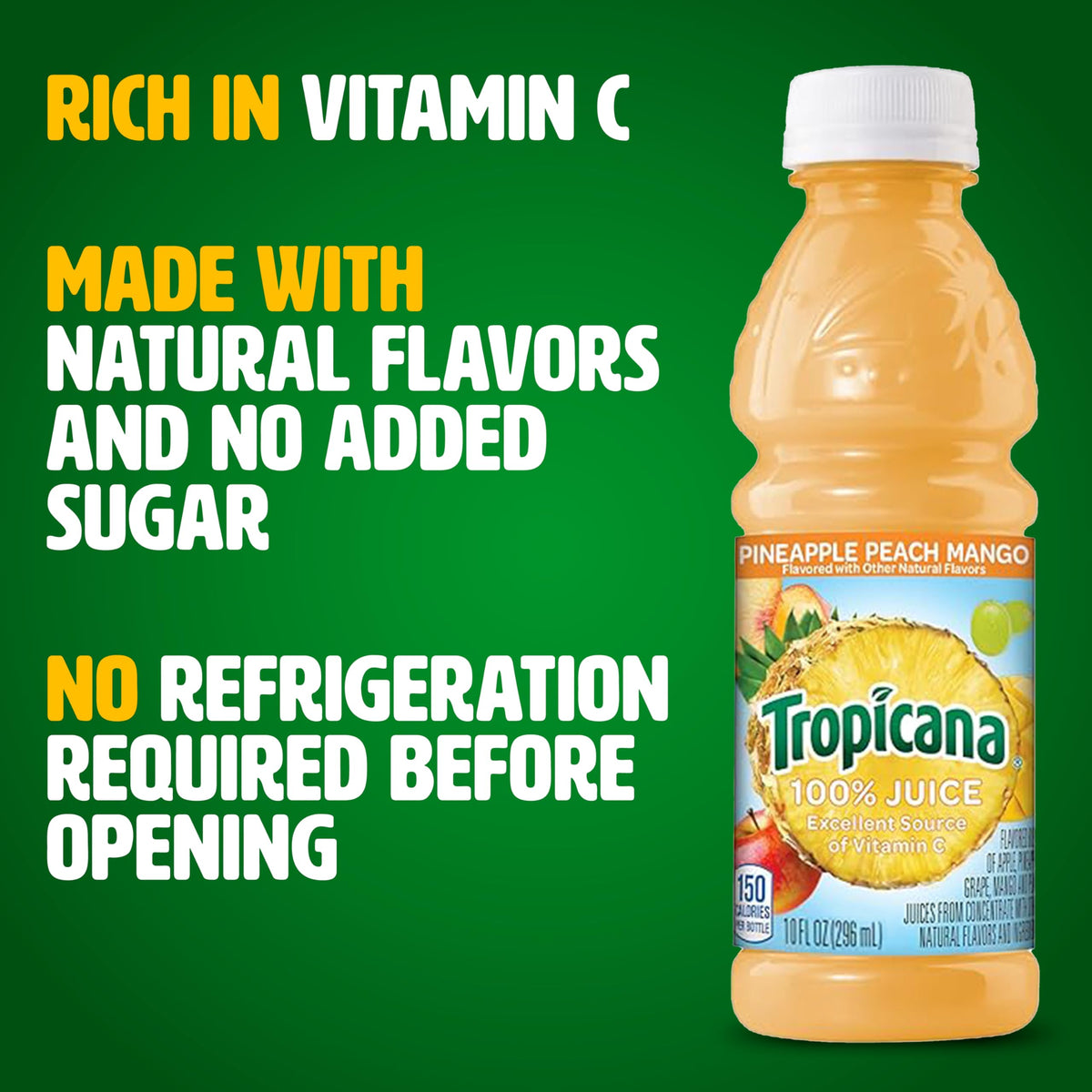 Tropicana 100% Pineapple Peach Mango Juice – 24 x 10 oz Bottles