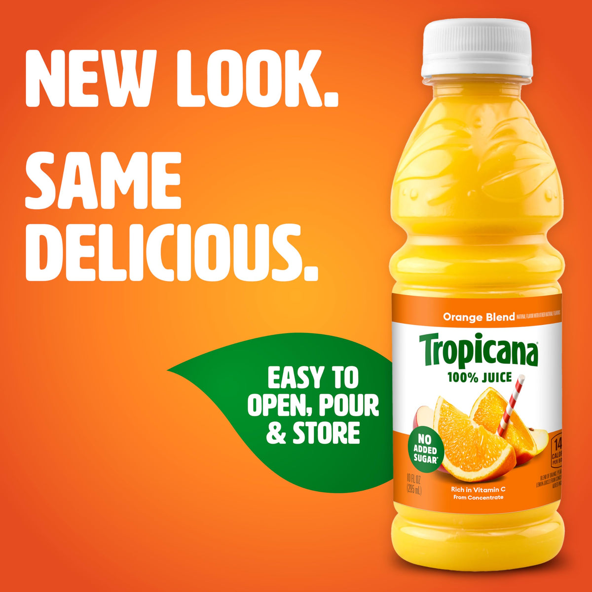 Tropicana 100% Juice Orange Blend - 10 fl oz Single Serve Bottles (Pack of 24) | Vitamin C Rich, No Added Sugars
