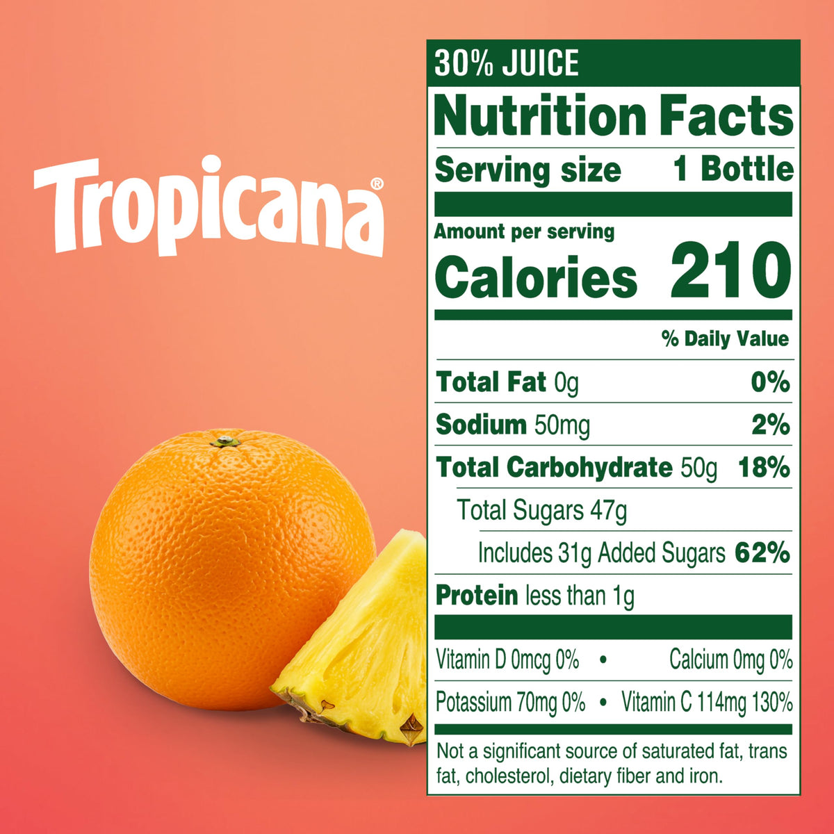 Tropicana Pineapple Orange Juice Drink — 12 Pack, 15.2 oz Bottles