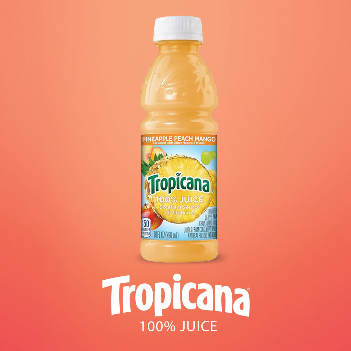 Tropicana 100% Pineapple Peach Mango Juice – 24 x 10 oz Bottles