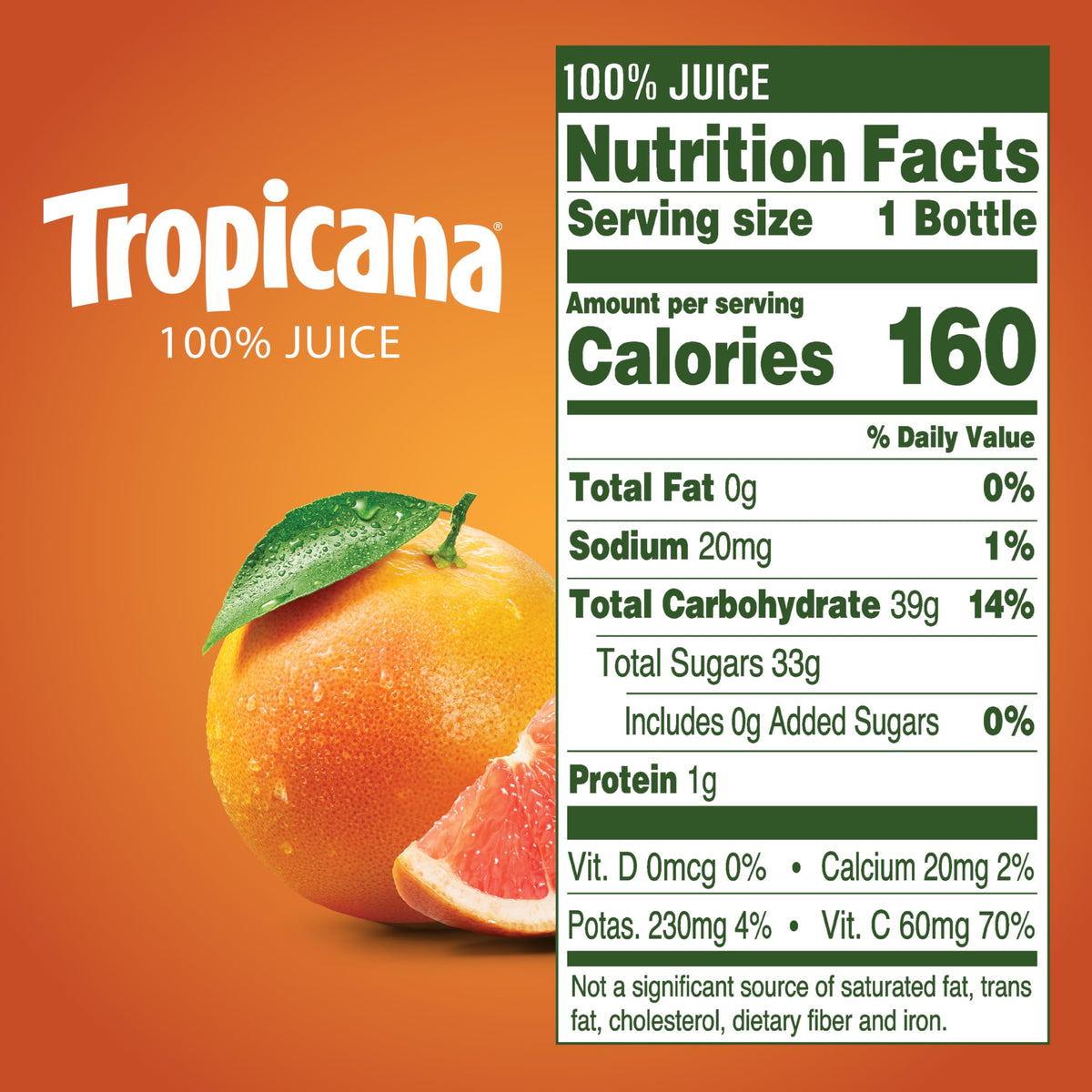 Tropicana Ruby Red Grapefruit Juice, 10 oz – Pack of 24 Bottles