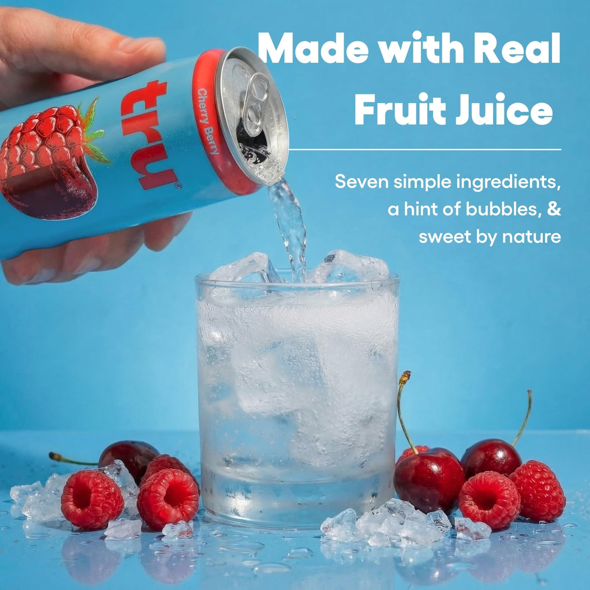 Tru Dream Sparkling Water Cherry Berry – Magnesium, Chamomile & GABA, No Added Sugar