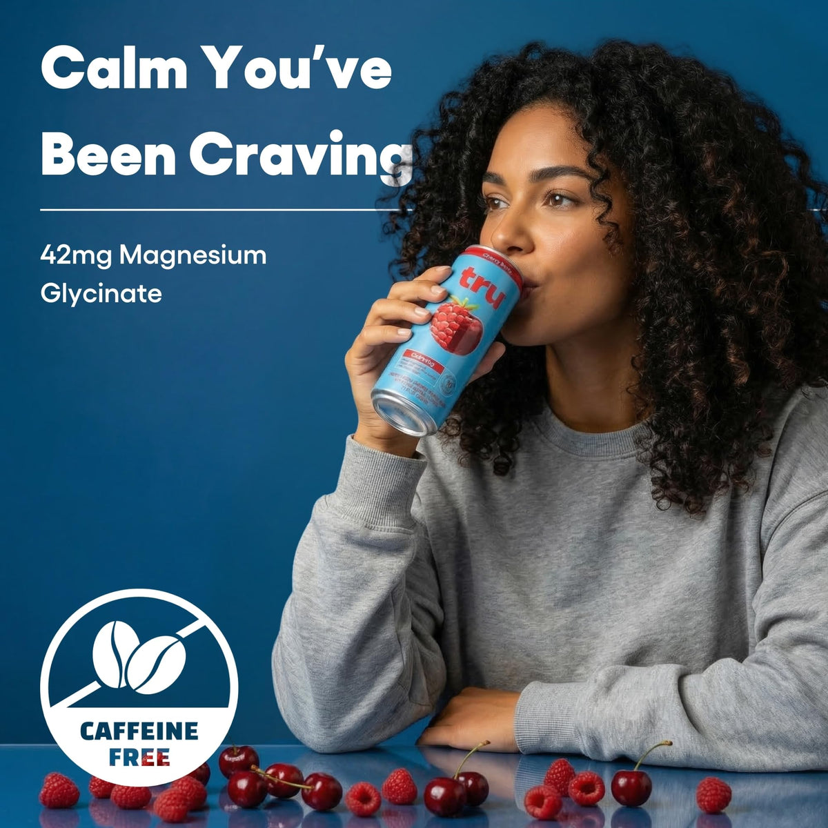 Tru Dream Sparkling Water Cherry Berry – Magnesium, Chamomile & GABA, No Added Sugar