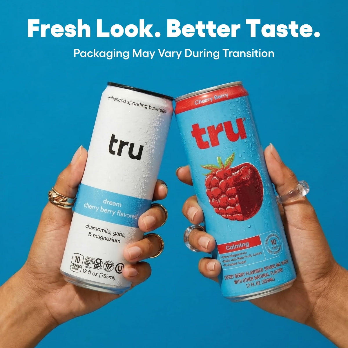 Tru Dream Sparkling Water Cherry Berry – Magnesium, Chamomile & GABA, No Added Sugar