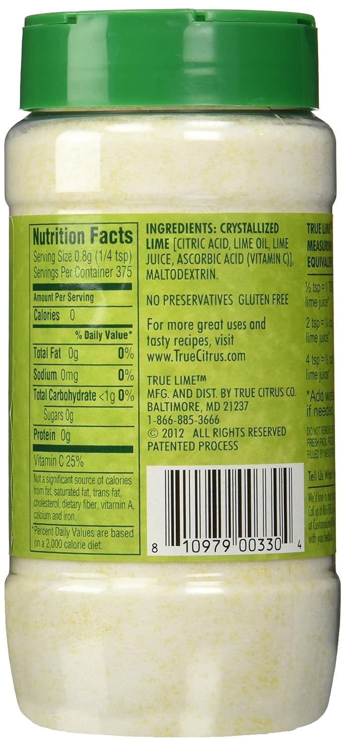 True Lime 10.6oz Shakers 2-Pack by True Citrus | 0 Cal, 0 Sugar, 100% Natural
