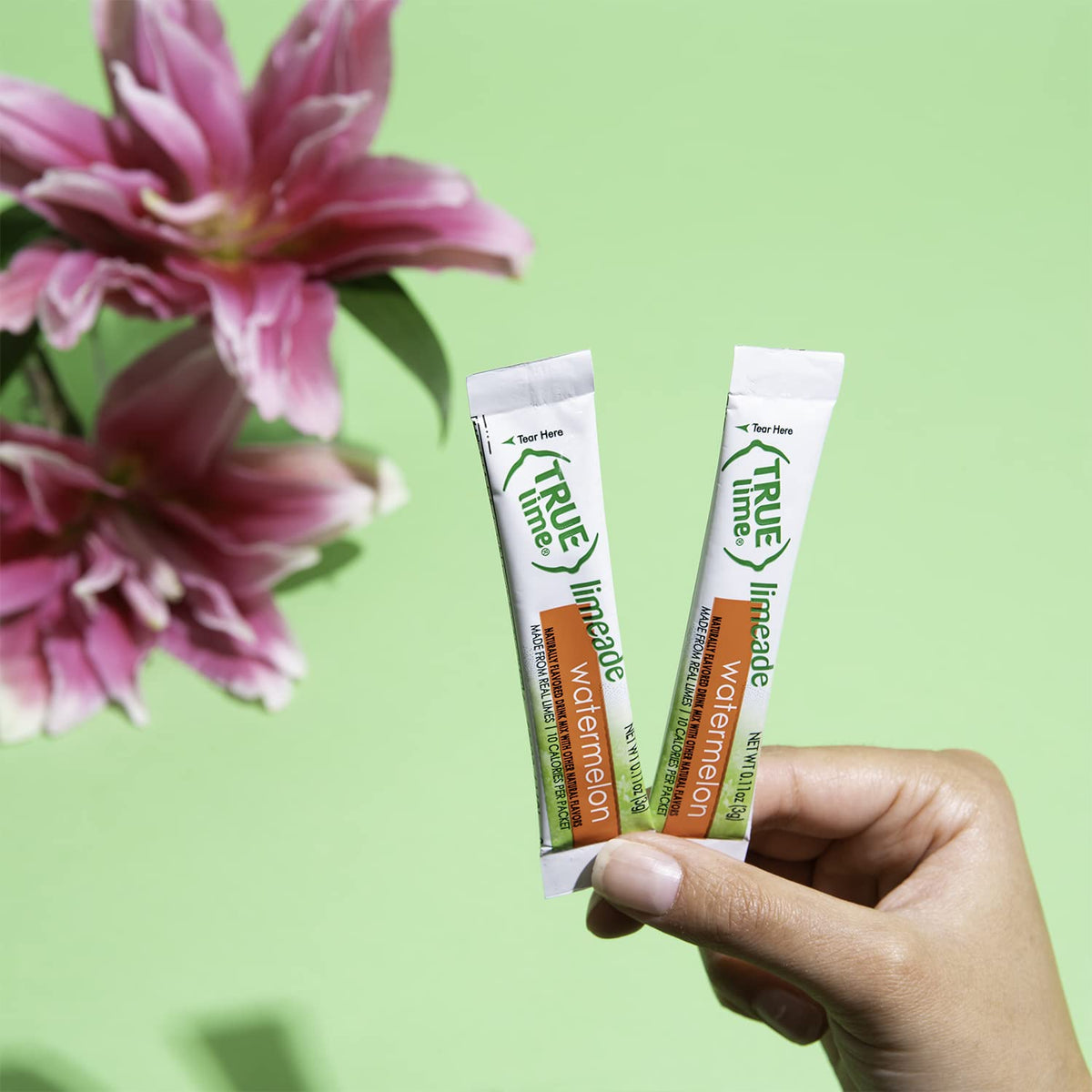 True Citrus True Lime Watermelon Aqua Fresca – 10 Calories per Stick, Pack of 12
