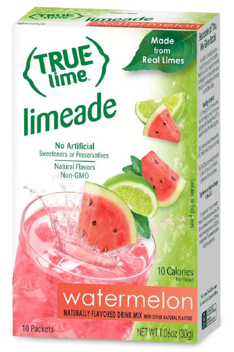 True Citrus True Lime Watermelon Aqua Fresca – 10 Calories per Stick, Pack of 12