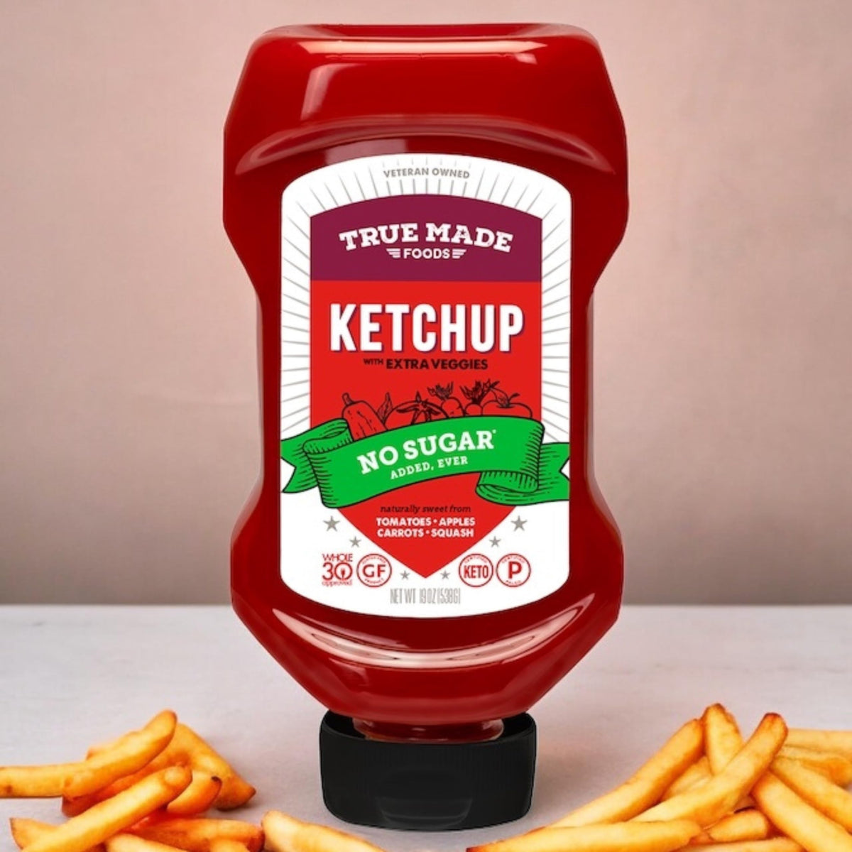 True Made Foods No Sugar Added Ketchup + Pitmaster BBQ Sauce – 18.5 oz, 2 Pack